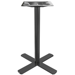 Peter Meier Positano X-Style Round Column Table Base, 22" X 22" Spread, 28-1/2" Height. Indoor/Outdoor Rated, PronToe Compatible, Black
