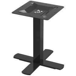 Peter Meier Positano X-Style Square Column Table Base, 17" X 17" Spread, 18 1/4" Height. Indoor/Outdoor Rated, PronToe Compatible, Black