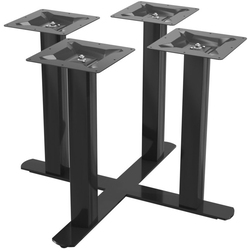 Peter Meier Positano X-Style Square Column Table Base, 40" X 40" Spread, 28-1/2" Height. Indoor/Outdoor Rated, PronToe Compatible, Black