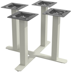 Peter Meier Positano X-Style Square Column Table Base, 40" X 40" Spread, 28-1/2" Height. Indoor/Outdoor Rated, PronToe Compatible, Taupe