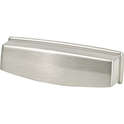 Berenson Emerling 3-3/4" Center to Center Brushed Nickel Cup Pull, 4-3/8" Length x 1-5/16" Width x 1-3/8" Projection