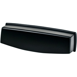 Berenson Emerling 3-3/4" Center to Center Matte Black Cup Pull, 4-3/8" Length x 1-5/16" Width x 1-3/8" Projection
