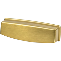 Berenson Emerling 3-3/4" Center to Center Modern Brushed Gold Cup Pull, 4-3/8" Length x 1-5/16" Width x 1-3/8" Projection