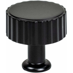 25% OFF Berenson Cannelee Matte Black Round Cabinet Knob, 1-3/16" Diameter x 1-3/16" Projection