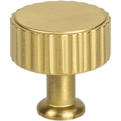 25% OFF Berenson Cannelee Modern Brushed Gold Round Cabinet Knob, 1-3/16" Diameter x 1-3/16" Projection