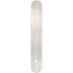 Berenson Galloway 5-1/16" (128mm) Center to Center Brushed Nickel Round Backplate for Pulls, 7-13/32" Length x 1-3/16" Width x 3/32" Projection