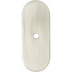 Berenson Galloway Brushed Nickel Round Backplate for Knobs, 2-15/16" Length x 1-3/16" Width x 3/32" Projection