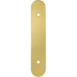 Berenson Galloway 3-3/4" (96mm) Center to Center Modern Brushed Gold Round Backplate for Pulls, 6-5/32" Length x 1-3/16" Width x 3/32" Projection