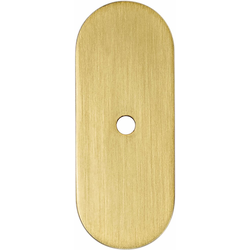 Berenson Galloway Modern Brushed Gold Round Backplate for Knobs, 2-15/16" Length x 1-3/16" Width x 3/32" Projection