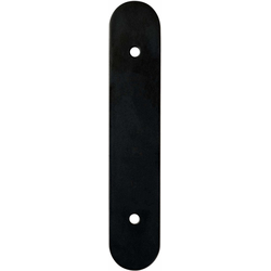 Berenson Galloway 3-3/4" (96mm) Center to Center Matte Black Round Backplate for Pulls, 6-5/32" Length x 1-3/16" Width x 3/32" Projection