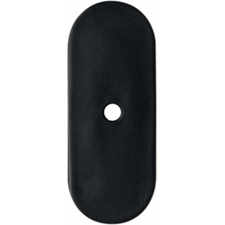 Berenson Galloway Matte Black Round Backplate for Knobs, 2-15/16" Length x 1-3/16" Width x 3/32" Projection