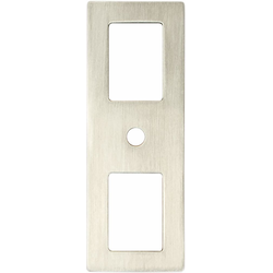 Berenson Statler Brushed Nickel Cutout Backplate for Knobs, 3-9/32" Length x 1-3/16" Width x 3/32" Projection