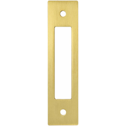 Berenson Statler 3-3/4" (96mm) Center to Center Modern Brushed Gold Cutout Backplate for Pulls, 4-13/16" Length x 1-3/16" Width x 3/32" Projection
