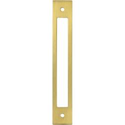 Berenson Statler 6-5/16" (160mm) Center to Center Modern Brushed Gold Cutout Backplate for Pulls, 7-13/32" Length x 1-3/16" Width x 3/32" Projection