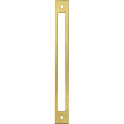 Berenson Statler 8-13/16" (224mm) Center to Center Modern Brushed Gold Cutout Backplate for Pulls, 9-27/32" Length x 1-3/16" Width x 3/32" Projection