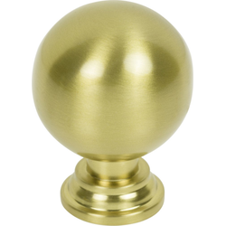 Jeffrey Alexander Davis Brushed Gold Round Cabinet Knob, 1-1/8" Diameter x 1-1/2" Projection