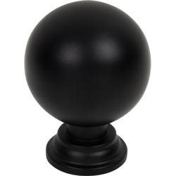 Jeffrey Alexander Davis Matte Black Round Cabinet Knob, 1-1/8" Diameter x 1-1/2" Projection