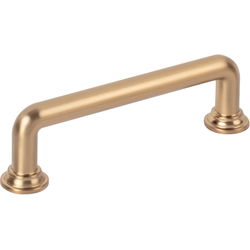 Jeffrey Alexander Davis 3-3/4" (96 mm) Center to Center Satin Bronze Cabinet Pull, 4-1/2" Length x 3/8" Width x 1-1/4" Projection