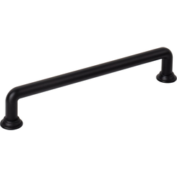 Jeffrey Alexander Davis 6-5/16" (160 mm) Center to Center Matte Black Cabinet Pull, 7-1/16" Length x 3/8" Width x 1-1/4" Projection