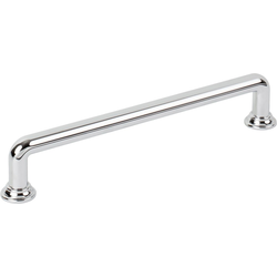 Jeffrey Alexander Davis 6-5/16" (160 mm) Center to Center Polished Chrome Cabinet Pull, 7-1/16" Length x 3/8" Width x 1-1/4" Projection