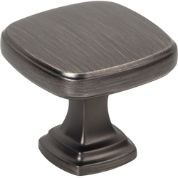 Jeffrey Alexander Fontana Brushed Pewter Square Cabinet Knob, 1-3/8" Length x 1-3/8" Width x 1-1/4" Projection