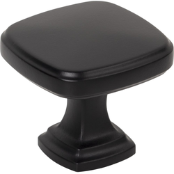 Jeffrey Alexander Fontana Matte Black Square Cabinet Knob, 1-3/8" Length x 1-3/8" Width x 1-1/4" Projection