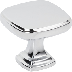 Jeffrey Alexander Fontana Polished Chrome Square Cabinet Knob, 1-3/8" Length x 1-3/8" Width x 1-1/4" Projection
