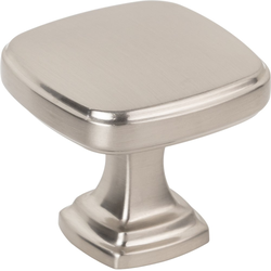 Jeffrey Alexander Fontana Satin Nickel Square Cabinet Knob, 1-3/8" Length x 1-3/8" Width x 1-1/4" Projection