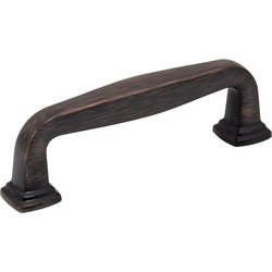 Jeffrey Alexander Fontana 3-3/4" (96 mm) Center to Center Brushed Oil Rubbed Bronze Cabinet Pull, 4-1/2" Length x 1/2" Width x 1-3/8" Projection