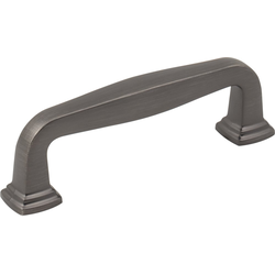 Jeffrey Alexander Fontana 3-3/4" (96 mm) Center to Center Brushed Pewter Cabinet Pull, 4-1/2" Length x 1/2" Width x 1-3/8" Projection