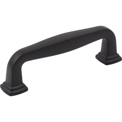 Jeffrey Alexander Fontana 3-3/4" (96 mm) Center to Center Matte Black Cabinet Pull, 4-1/2" Length x 1/2" Width x 1-3/8" Projection