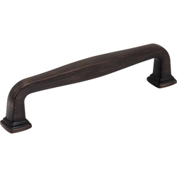 Jeffrey Alexander Fontana 5-1/16" (128 mm) Center to Center Brushed Oil Rubbed Bronze Cabinet Pull, 5-13/16" Length x 1/2" Width x 1-3/8" Projection