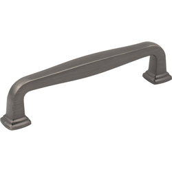 Jeffrey Alexander Fontana 5-1/16" (128 mm) Center to Center Brushed Pewter Cabinet Pull, 5-13/16" Length x 1/2" Width x 1-3/8" Projection