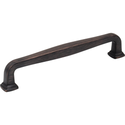 Jeffrey Alexander Fontana 6-5/16" (160 mm) Center to Center Brushed Oil Rubbed Bronze Cabinet Pull, 7-1/16" Length x 1/2" Width x 1-3/8" Projection
