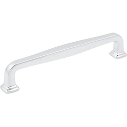 Jeffrey Alexander Fontana 6-5/16" (160 mm) Center to Center Polished Chrome Cabinet Pull, 7-1/16" Length x 1/2" Width x 1-3/8" Projection