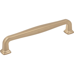 Jeffrey Alexander Fontana 6-5/16" (160 mm) Center to Center Satin Bronze Cabinet Pull, 7-1/16" Length x 1/2" Width x 1-3/8" Projection