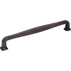 Jeffrey Alexander Fontana 8-13/16" (224 mm) Center to Center Brushed Oil Rubbed Bronze Cabinet Pull, 9-9/16" Length x 9/16" Width x 1-7/16" Projection