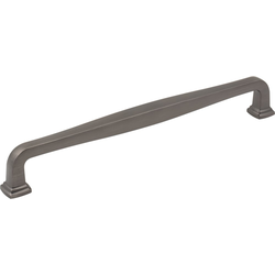 Jeffrey Alexander Fontana 8-13/16" (224 mm) Center to Center Brushed Pewter Cabinet Pull, 9-9/16" Length x 9/16" Width x 1-7/16" Projection