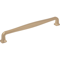 Jeffrey Alexander Fontana 8-13/16" (224 mm) Center to Center Satin Bronze Cabinet Pull, 9-9/16" Length x 9/16" Width x 1-7/16" Projection