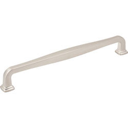 Jeffrey Alexander Fontana 8-13/16" (224 mm) Center to Center Satin Nickel Cabinet Pull, 9-9/16" Length x 9/16" Width x 1-7/16" Projection