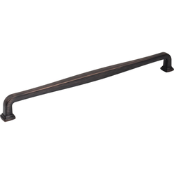 Jeffrey Alexander Fontana 12" (305 mm) Center to Center Brushed Oil Rubbed Bronze Cabinet Pull, 12-3/4" Length x 9/16" Width x 1-7/16" Projection