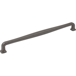 Jeffrey Alexander Fontana 12" (305 mm) Center to Center Brushed Pewter Cabinet Pull, 12-3/4" Length x 9/16" Width x 1-7/16" Projection