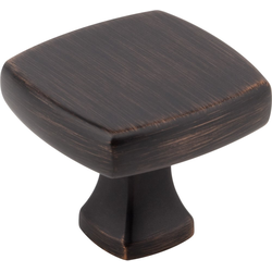 Jeffrey Alexander Griffin Brushed Oil Rubbed Bronze Square Cabinet Knob, 1-3/8" Length x 1-3/8" Width x 1-1/8" Projection