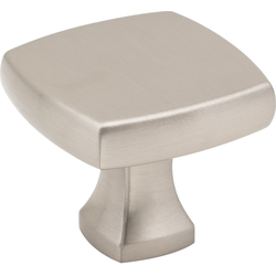 Jeffrey Alexander Griffin Satin Nickel Square Cabinet Knob, 1-3/8" Length x 1-3/8" Width x 1-1/8" Projection