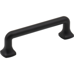 Jeffrey Alexander Griffin 3-3/4" (96 mm) Center to Center Matte Black Cabinet Pull, 4-1/2" Length x 3/8" Width x 1-1/4" Projection