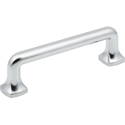 Jeffrey Alexander Griffin 3-3/4" (96 mm) Center to Center Polished Chrome Cabinet Pull, 4-1/2" Length x 3/8" Width x 1-1/4" Projection
