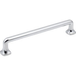 Jeffrey Alexander Griffin 6-5/16" (160 mm) Center to Center Polished Chrome Cabinet Pull, 7-1/16" Length x 3/8" Width x 1-1/4" Projection