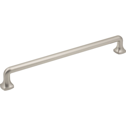 Jeffrey Alexander Griffin 8-13/16" (224 mm) Center to Center Satin Nickel Cabinet Pull, 9-9/16" Length x 3/8" Width x 1-1/4" Projection