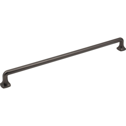 Jeffrey Alexander Griffin 12" (305 mm) Center to Center Brushed Pewter Cabinet Pull, 12-3/4" Length x 3/8" Width x 1-1/4" Projection