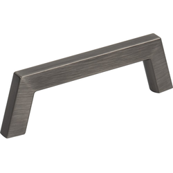 Jeffrey Alexander Ivan 3-3/4" (96 mm) Center to Center Brushed Pewter Cabinet Pull, 4-7/16" Length x 3/8" Width x 1-3/8" Projection
